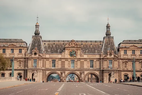 louvre museum in big paris city