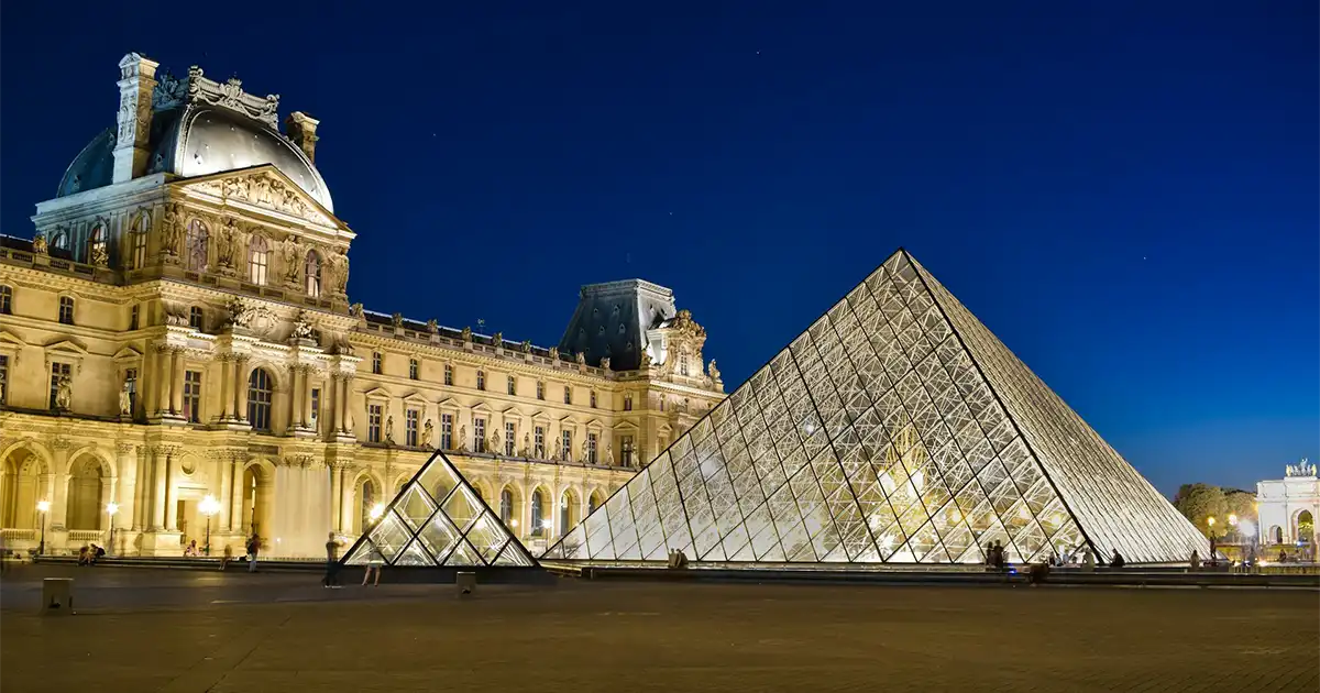 Louvre Museum night, Paris